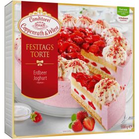 Festtagstorte Erdbeer-Joghurt, tiefgekühlt