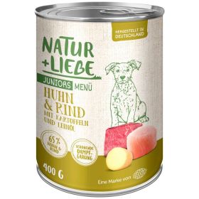 Link zu  Hunde-Nassfutter Junior, mit Huhn, Rind, Kartoffel und Leinöl