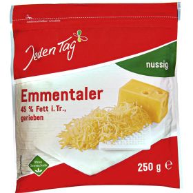 Jeden Tag Geriebener Käse, je 250 g