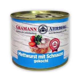 Mettwurst mit Schnauze, gekocht