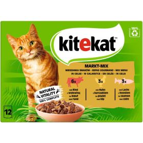 Katzen-Nassfutter, Markt-Mix, Rind/Huhn/Lachs