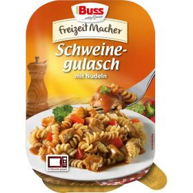 Schweinegulasch, mit Nudeln