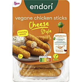 Link zu  Endori Vegane Chicken Sticks Cheese Style oder Hack, je 180–200 g