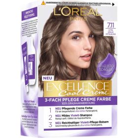 Excellence Haarfarbe, Ultra Kühles Mittelblond 7.11