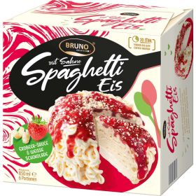 Eistorte Spaghetti-Eis mit Sahne