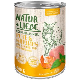 Link zu  Katzen-Nassfutter Schnurrlis Menü, Pute/Shrimps/Lachsöl/Brenessel