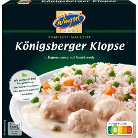 Königsberger Klopse in Kapernsauce mit Gemüsereis