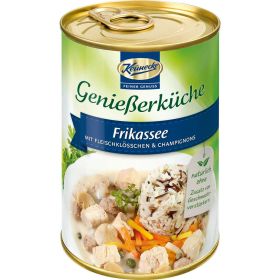 Frikassee, mit Fleischklößchen und Champignons