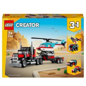 LEGO Creator 3in1 31146 Tieflader mit Hubschrauber, LKW-Spielzeug