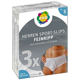 Herren Sport-Slips, Feinripp 3er Pack, Gr.5