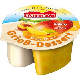 Grieß-Dessert, Mango-Pfirsich