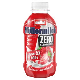 Müllermilch Erdbeere-Geschmack, 0% Zuckerzusatz