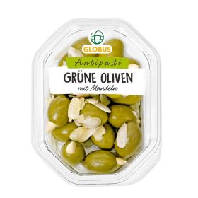 Grüne Oliven mit Mandeln