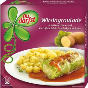 Wirsingroulade in Sauce mit Kartoffelwürfeln