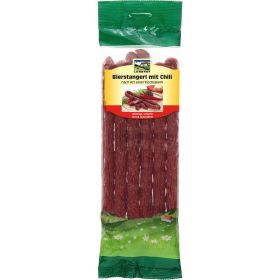 Bierstangerl mit Chili, Kochsalami Art