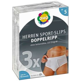 Herren Sport-Slips, Doppelripp     3er Pack, Gr.5