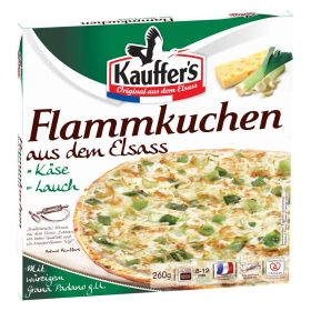 Flammkuchen aus dem Elsass, Käse-Lauch