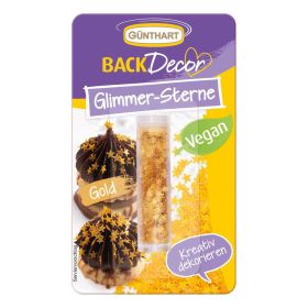 Backdekor Glimmer-Sterne gold, vegan