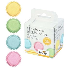 100 Mini-Papierbackförmchen, 4,5 cm, pastell