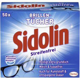 Sidolin Streifenfrei Brillentücher, 50 Tücher