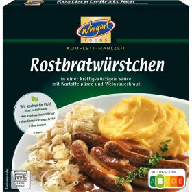 Rostbratwürstchen mit Püree & Weinsauerkraut