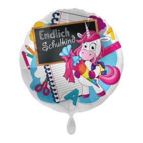 Folienballon Einhorn Endlich Schulkind