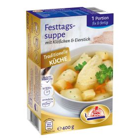 Festtagssuppe mit Klößchen, Eistich