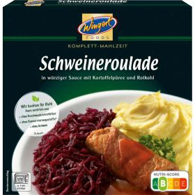 Schweineroulade mit Püree & Apfelrotkohl