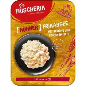 Hühnerfrikassee mit Gemüse & körnigem Reis