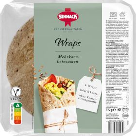 Wraps, Mehrkorn mit Leinsamen, 6 Stück